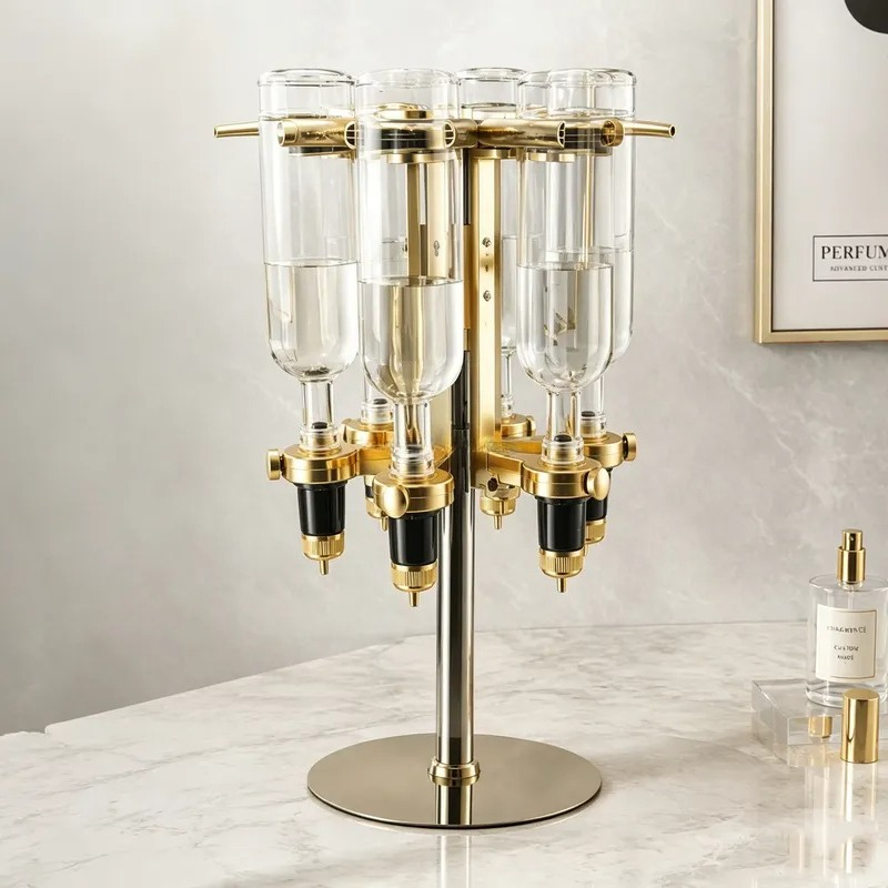 Perfume Fragrance Bar - Neuer 6-Flaschen-Parfümspender-Präsentationsständer für 500ml Flüssigduftfüllbarer Bar-Rack